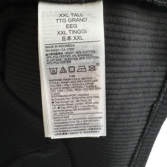 Gap Womens Puff Sleeve Ribbed Eyelet T Shirt Sz XXL Tall Black Short Sleeve NWT - Picture 6 of 7